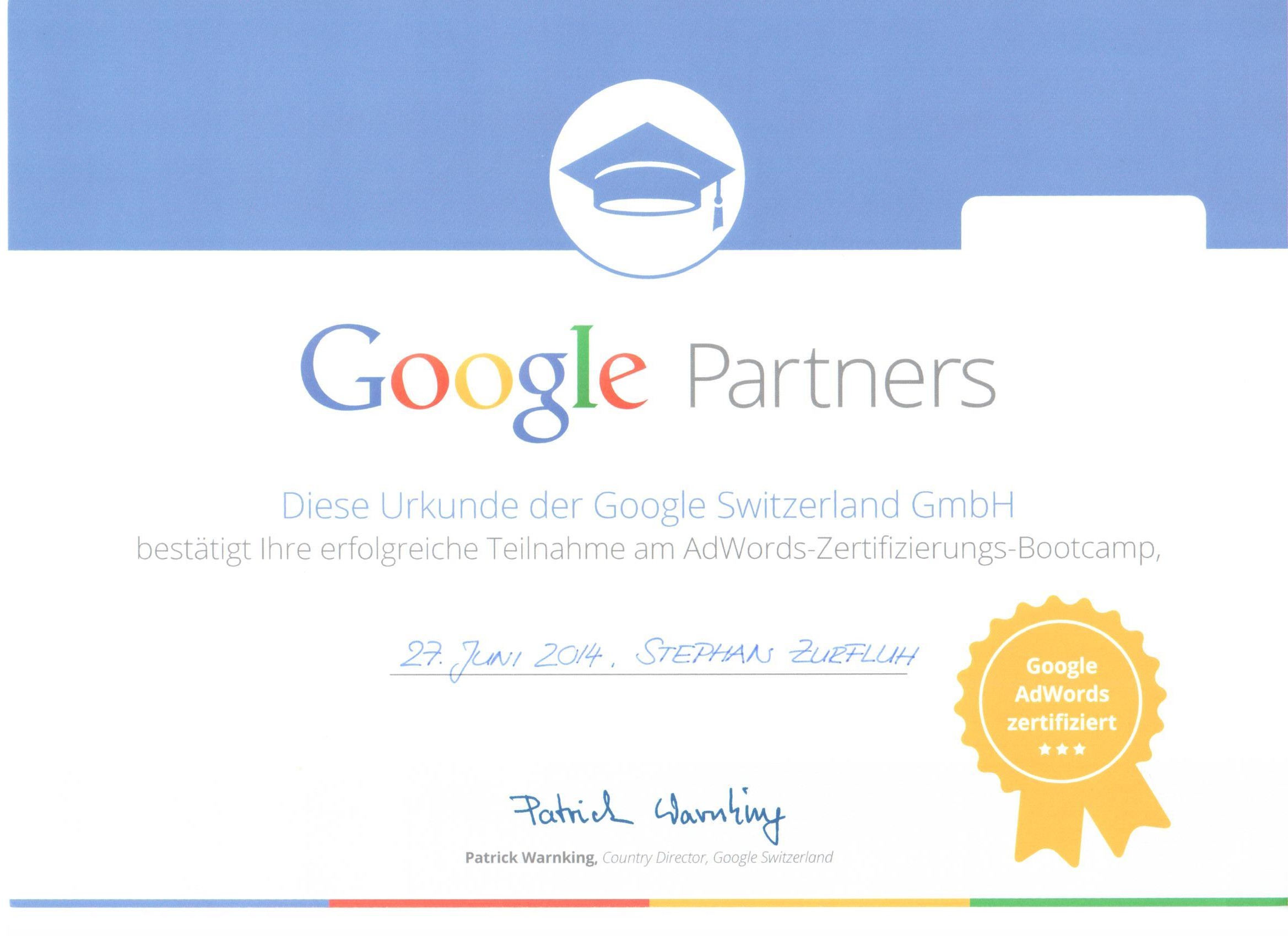 Erfolgreiche Teilnahme am Google Bootcamp