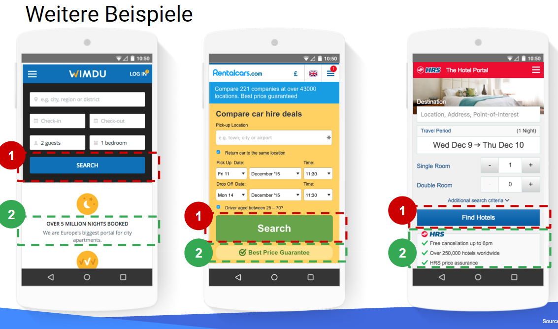 Tourismusseiten auf Smartphones