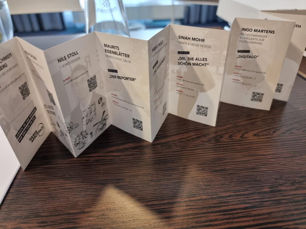 Visitenkarten Leporello für Teamvorstellung